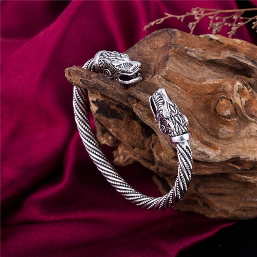 My Shape Viking Wolf Bracelet Indian Jewelry Zinc Alloy Men Wristband Cuff Bracelets for Women Bangles Fashion Accessories 