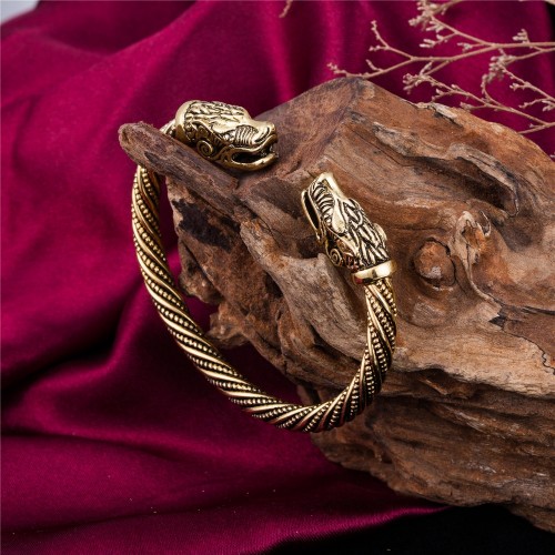 My Shape Viking Wolf Bracelet Indian Jewelry Zinc Alloy Men Wristband Cuff Bracelets for Women Bangles Fashion Accessories 