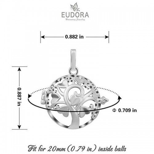 EUDORA Harmony Bola Necklace Yoga Lotus Music Chime Sweden