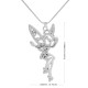 My Shape Tinkerbell Fairy Angel Jewelry Clear Rhinestone Necklace Crystal Wings Silver Plated Pendant for Teen Girls And Women