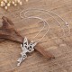 My Shape Tinkerbell Fairy Angel Jewelry Clear Rhinestone Necklace Crystal Wings Silver Plated Pendant for Teen Girls And Women